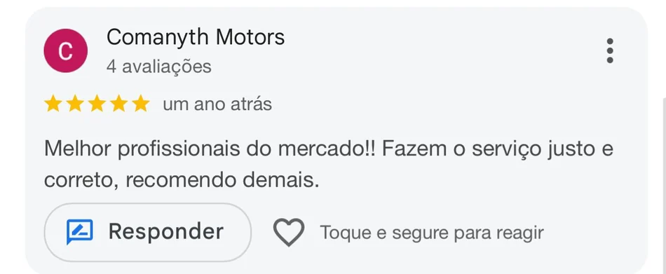 Avaliação do Google de Comanyth Motors