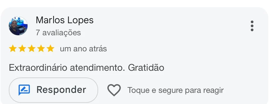 Avaliação do Google de Marlos Lopes